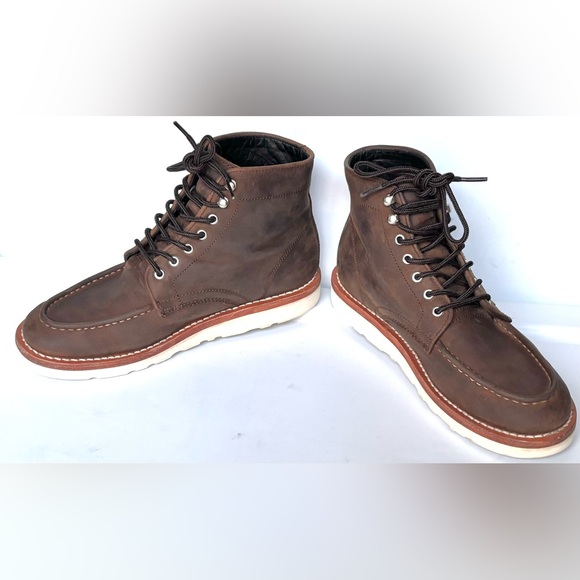 Thursday Boot Company “Diplomat” Distressed Leather Lace Up Brown Boots Size 8 - Picture 3 of 11